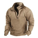 Men's Casual V-Neck Fleece Warm Tactical Pullover Sweatshirt 91939191M