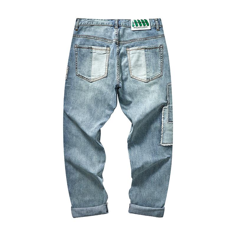 Jeans da uomo patchwork ricamati 86112741Y