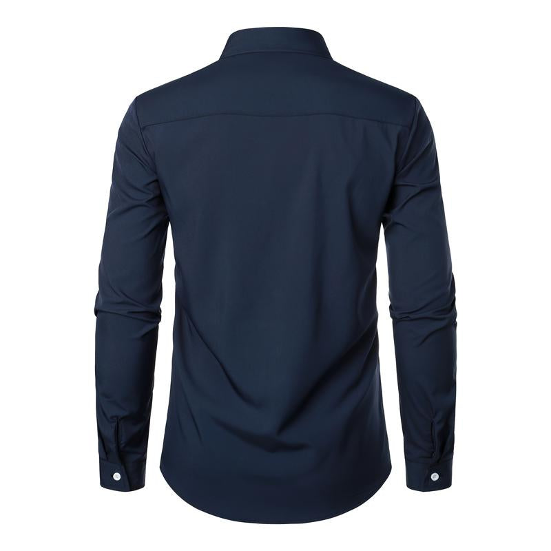 Men's Solid Color Multi-button Lapel Shirt 57548968X