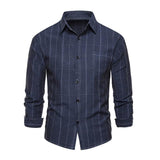 Men's Casual Plaid Chest Pocket Lapel Long Sleeve Shirt 52493953Y