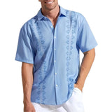 Men's Casual Printed Lapel Short Sleeve Shirt 01858995Y