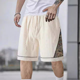Men's Casual Jacquard Color Block Shorts 09259462X