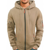 Men's Solid Color Hooded Multi-pocket Zipper Jacket 89390335Z