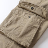 Men's Solid Color Multi-pocket Elastic Waist Cargo Pants 08464355Z