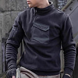 Men's Retro Casual Solid Color Fleece Outdoor Sweater Jacket 32253876TO