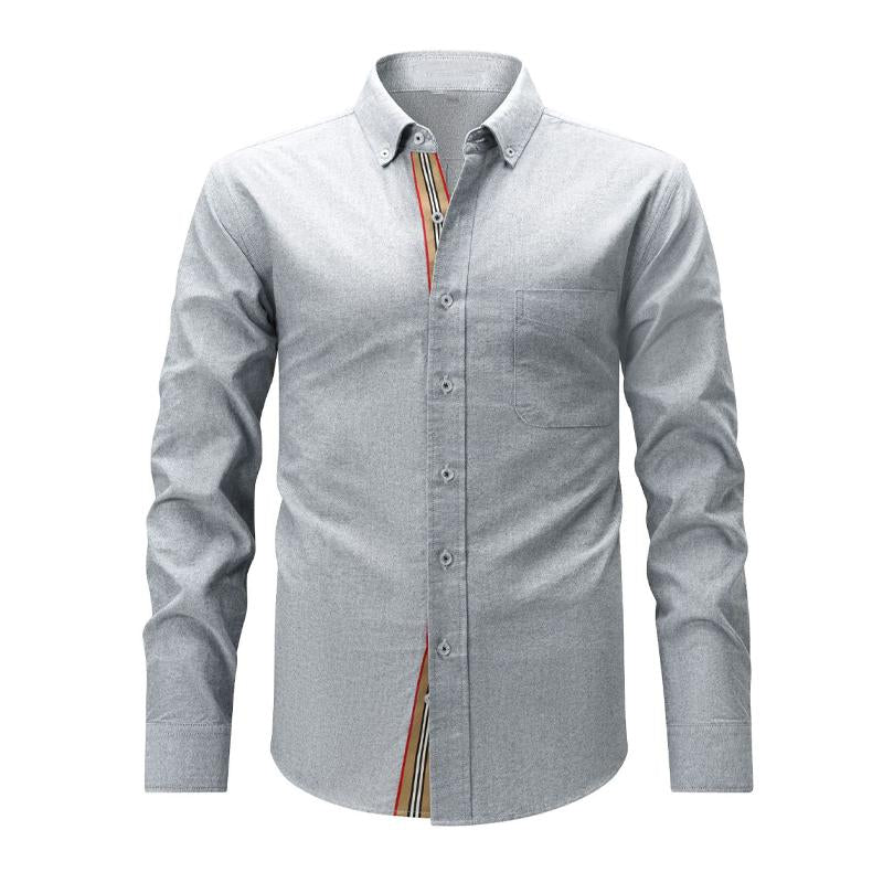 Men's Solid Cotton Long Sleeve Shirt 86920840X