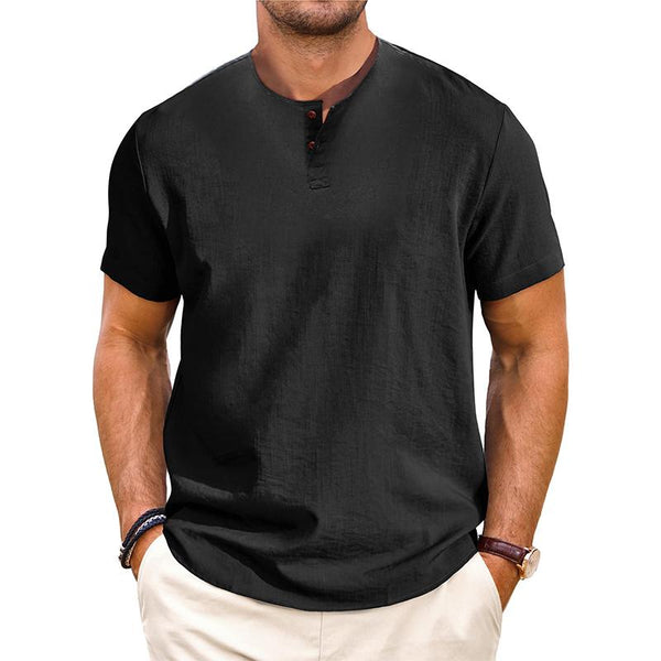 Men's Round Neck Solid Color Short Sleeve T-shirt 92025652X