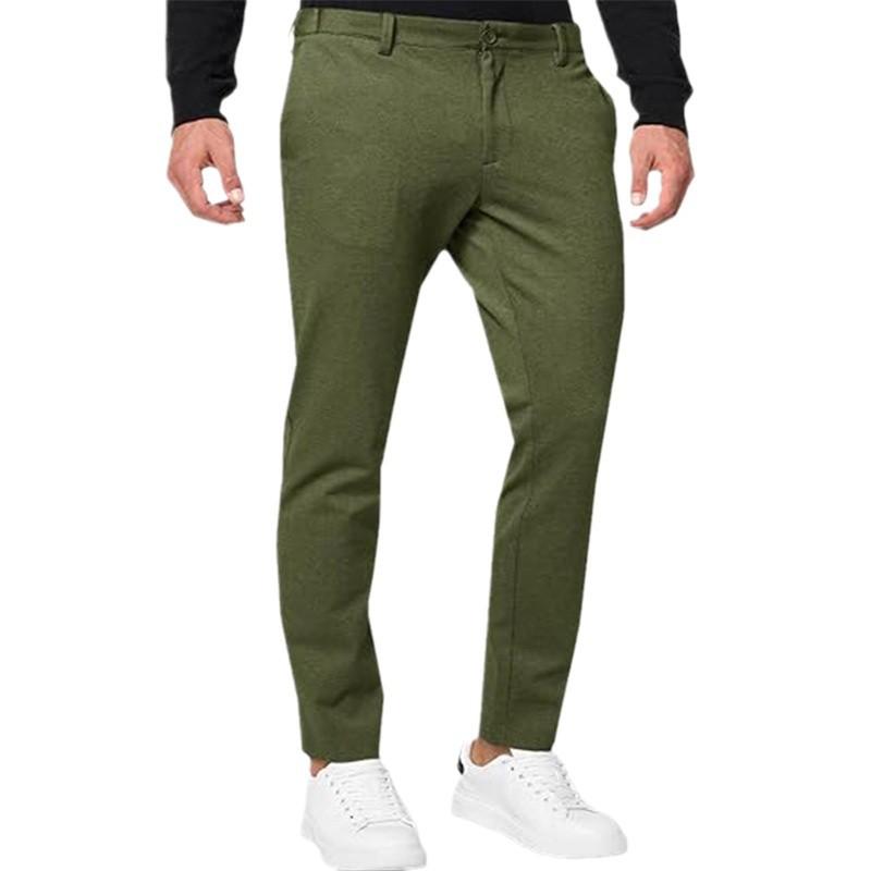 Men's Solid Color Cotton Slim Suit Pants 74476171Z