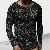 Men's Colorblock Round Neck Long Sleeve Knit Sweater 20621101Z