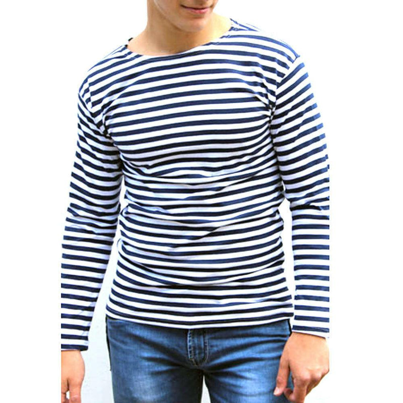 Men's Striped Round Neck Long Sleeve T-Shirt 54391188X