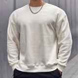 Men's Thick Velvet Round Neck Loose Sweatshirt 09996239U