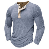 Men's Button Collar Long Sleeve T-Shirt 38365376U