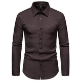 Men's Retro Solid Color Casual Long Sleeve Shirt 86241706Y