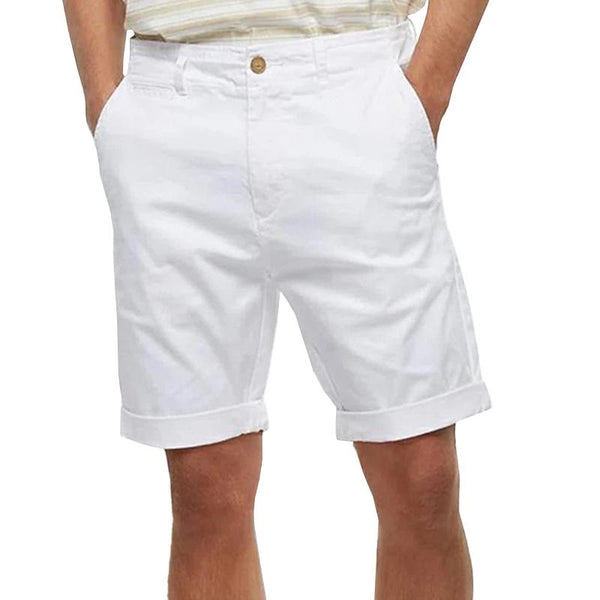 Men's Casual Loose Solid Color Cotton Linen Breathable Shorts 22894554M