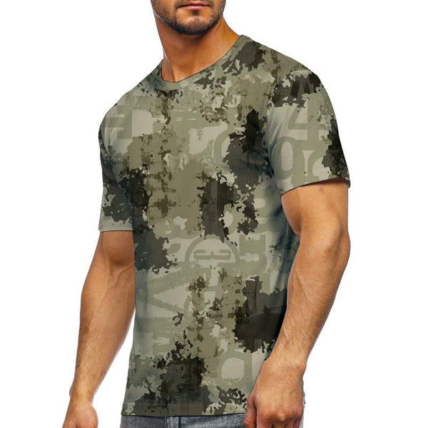 Men's Camouflage Printed Crew Neck Short Sleeve T-Shirt 28416606Y