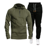 Men's Casual Sports Hooded Sweatshirt and Pants Set 40449104Y