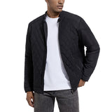 Men's Solid Quilted Padded Stand Collar Jacket 83268406Y