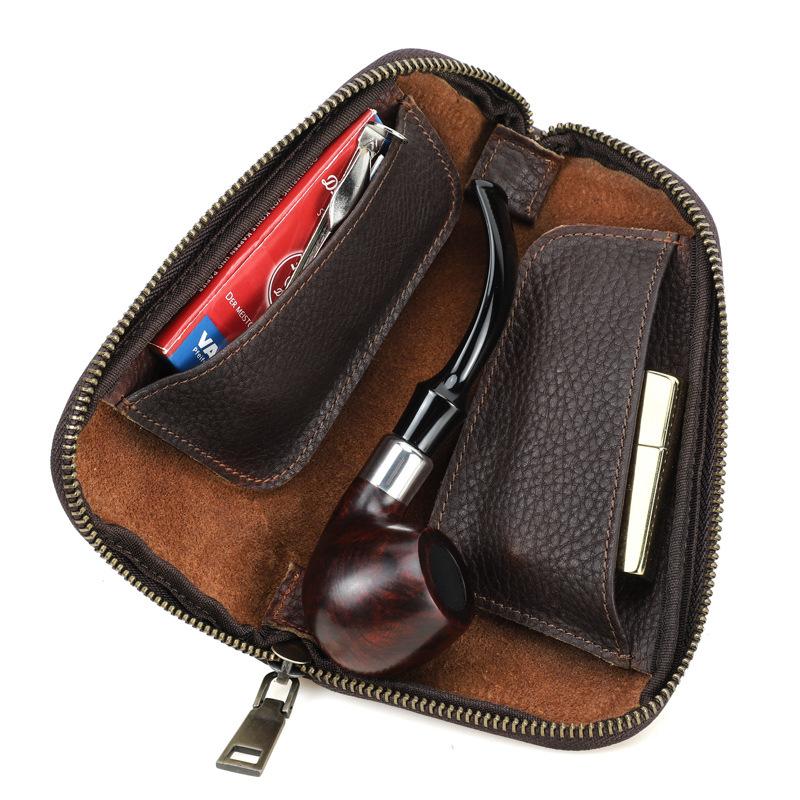 Borsa portaoggetti portatile multifunzionale da uomo in pelle di tabacco 22771506K