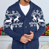 Men's Elk Jacquard Knit Cardigan Jacket 07067807X