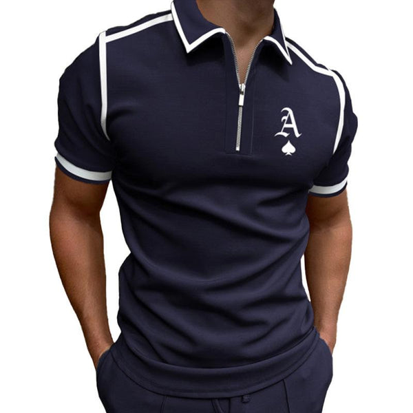 Men's Casual Heart A Zipper Polo Shirt 94189919TO