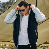 Men's Casual Color Block Warm Fleece Hooded Jacket 45435589Y