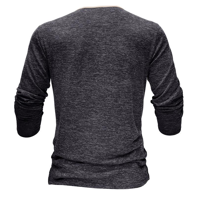 Men's Button Collar Long Sleeve T-Shirt 38365376U