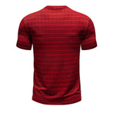 Men's Casual Plaid Round Neck Short Sleeve T-Shirt 27621679X