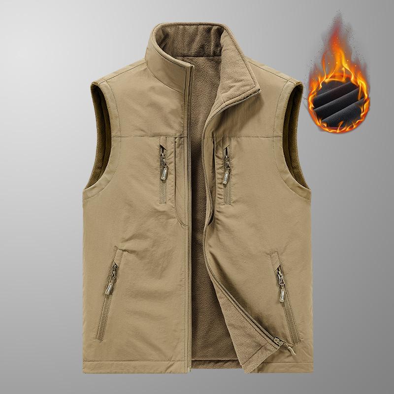Men's Outdoor Casual Polar Fleece Double-Sided Warm Vest 92037540Y