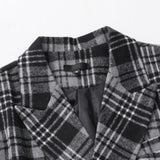 Men's Autumn and Winter Lapel Thickened Plaid Blazer 86064698U