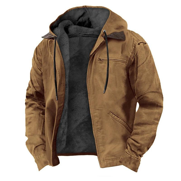 Men's Casual Printed Multi-Pocket Hooded Jacket 21308864Y
