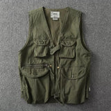 Men's Multi-Pocket Canvas Camouflage Vest 38772099U