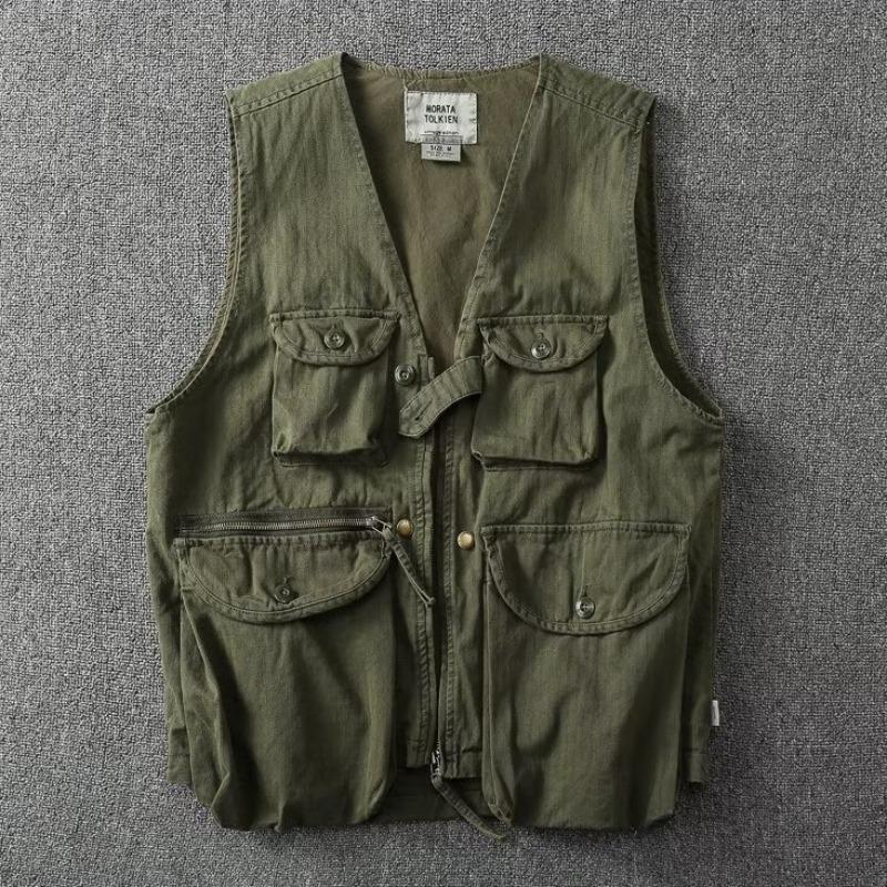 Men's Multi-Pocket Canvas Camouflage Vest 38772099U