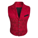 Mens Vintage Pattern Notch Lapel Slim Single Breasted Suit Vest 54482377Z