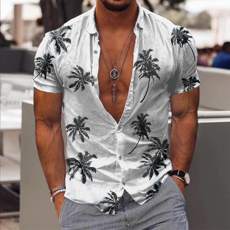 Men's Printed Hawaiian Short Sleeve Shirt 01996526X