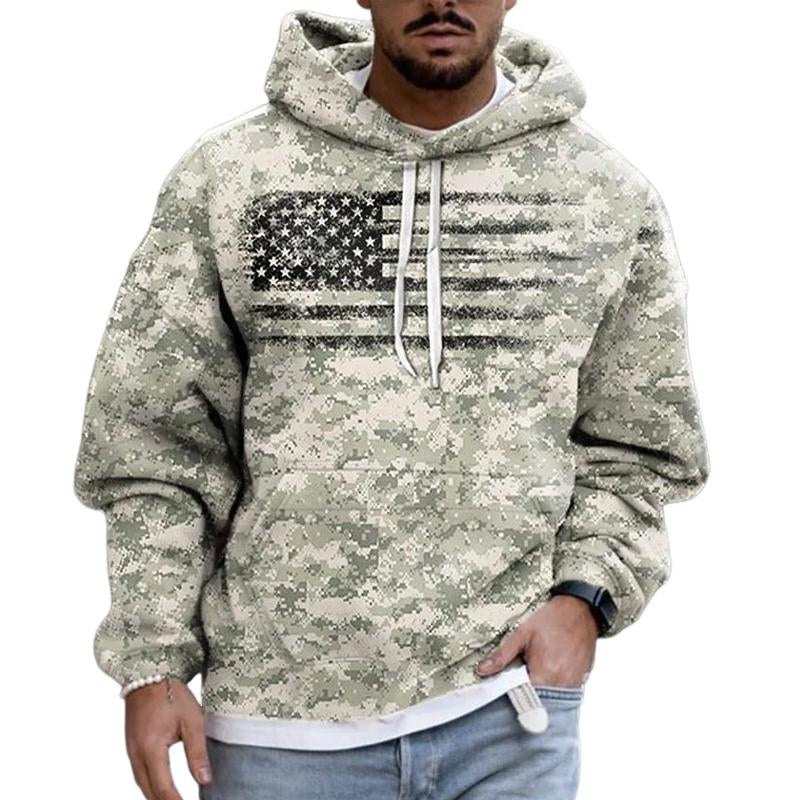 Sudadera con capucha con estampado de camuflaje para exteriores para hombre 62608155X