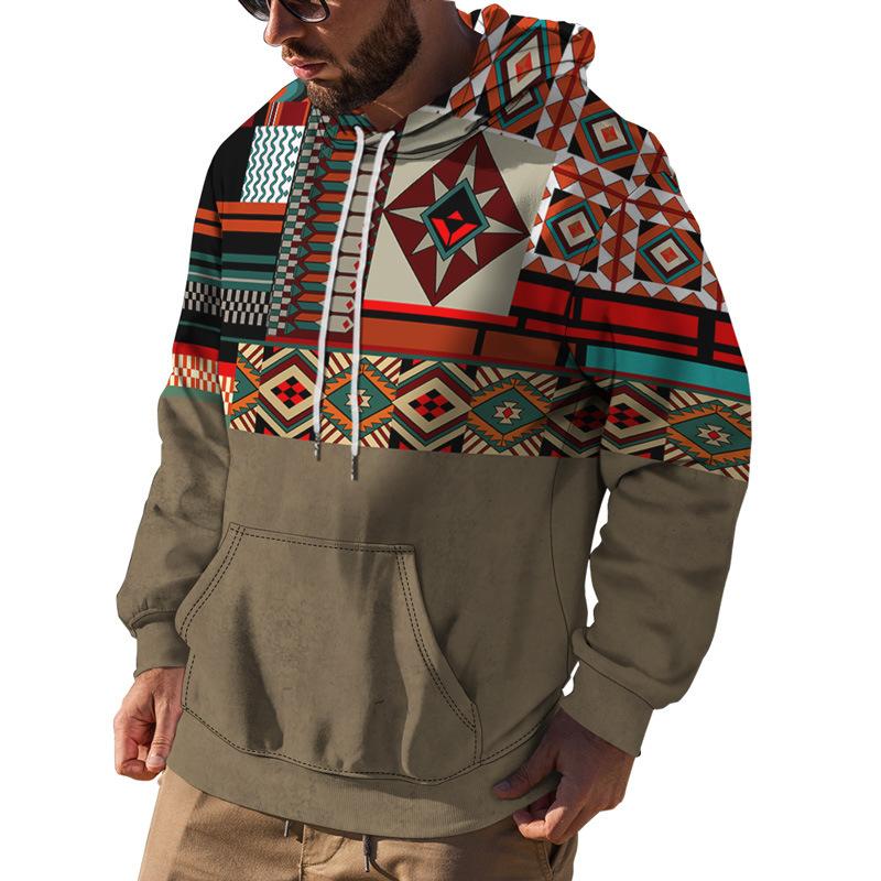 Men's Printed Casual Outdoor Hoodie Sweatshirt 03132284X