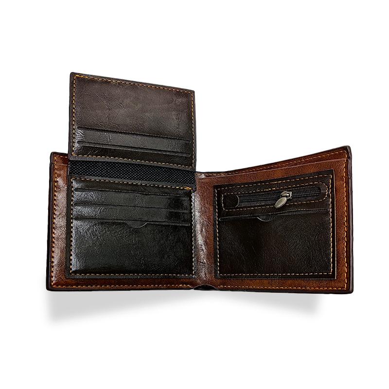 Portefeuille court vintage multi-cartes pour homme avec tête de crocodile 72231672U