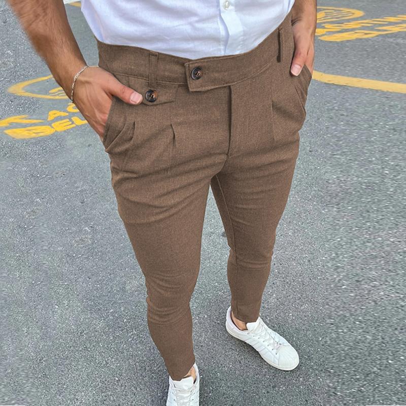 Men Casual Business Solid Color Suit Pants 84038982Y