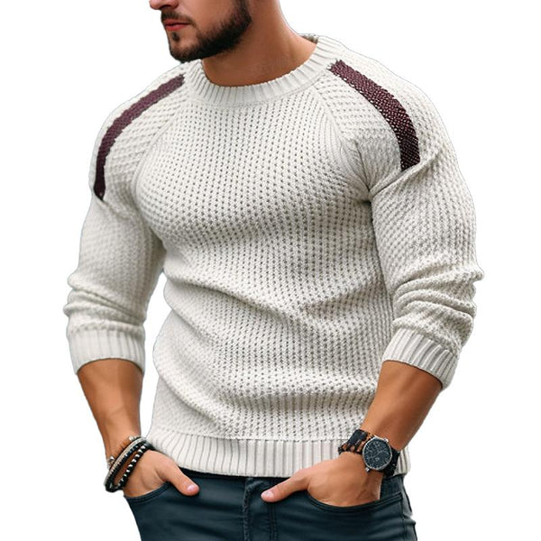 Men's Casual Color Block Raglan Sleeve Crew Neck Sweater 12340292Y