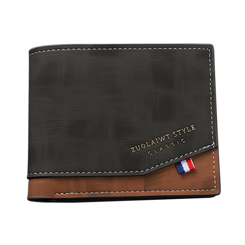 Portefeuille en cuir multi-cartes à fermeture éclair pour hommes 89227195U