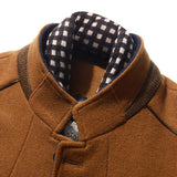 Men's Casual Solid Color Scarf Collar Mid-length Coat 53583831X