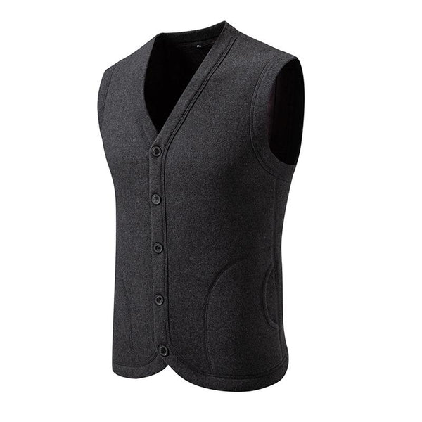 Men's Solid Color Casual Sleeveless Cotton Vest 73123096X