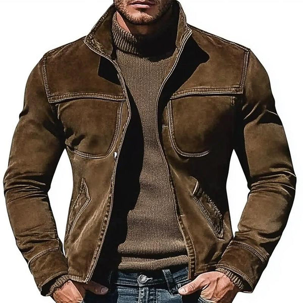 Men's Suede Stand Collar Jacket 67773897U