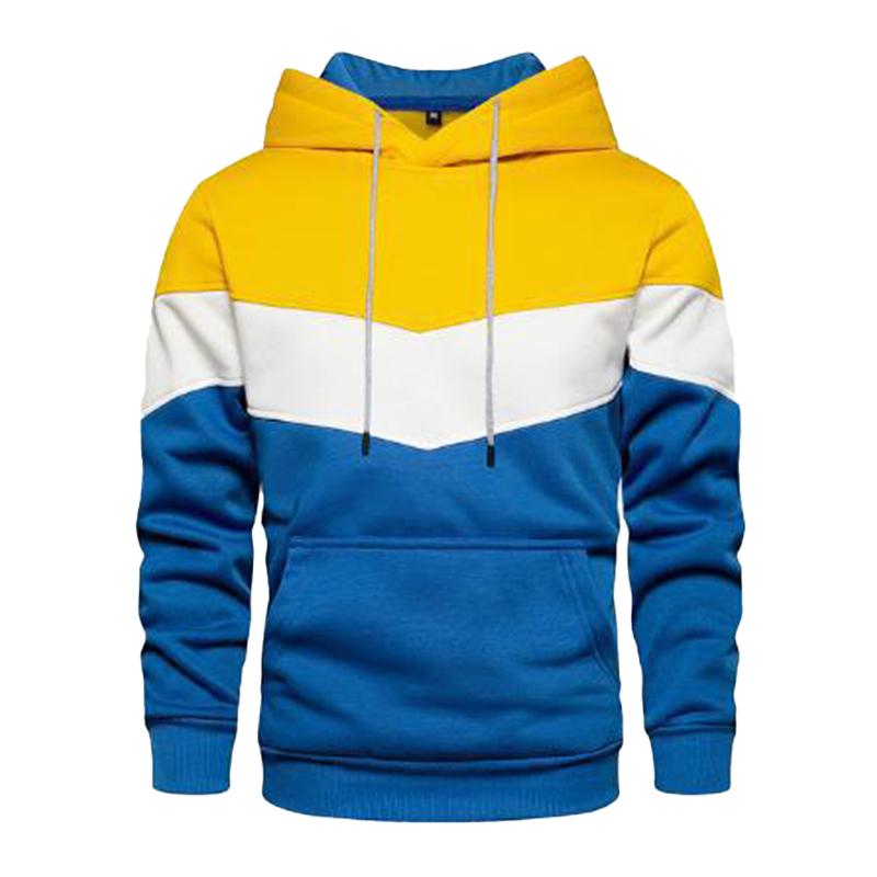 Men's Casual Sports Colorblock Patchwork Long Sleeve Loose Hoodie 79658232M