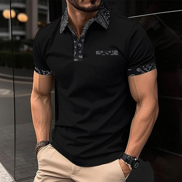 Men's Casual Printed Short-sleeved POLO Shirt 99667903X