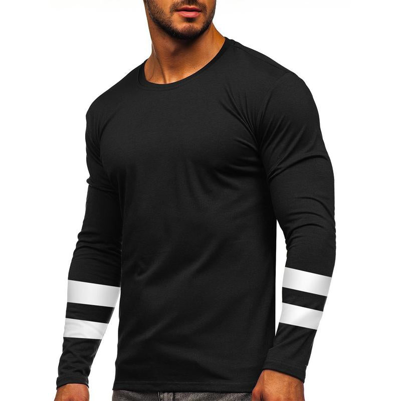 Men's Casual Solid Color Round Neck Long Sleeve T-Shirt 26436981Y