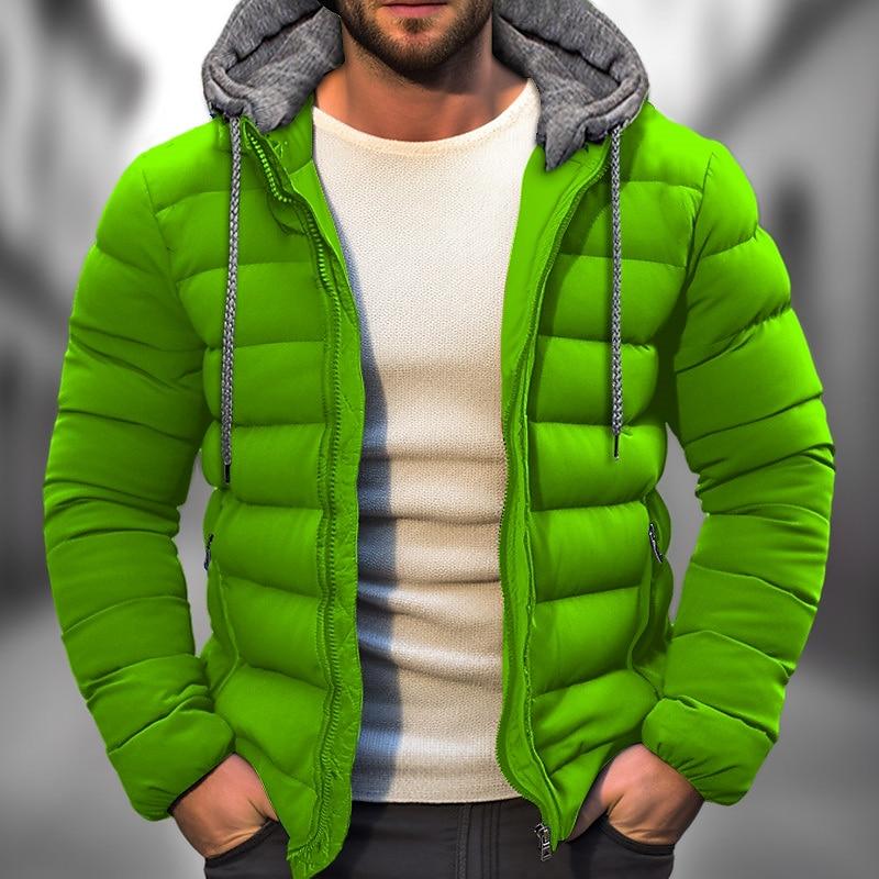 Men's Casual Hooded Long Sleeve Zipper Padded Jacket 03445570M