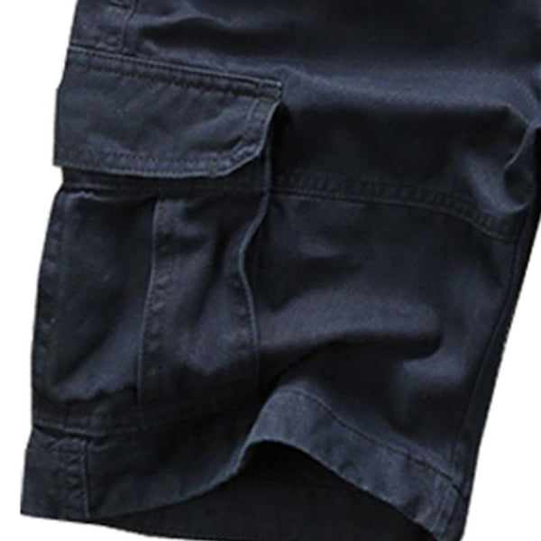 Men's Casual Outdoor Solid Color Cotton Multi-Pocket Cargo Shorts 29391736M
