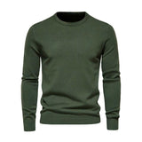 Men's Classic Casual Solid Color Round Neck Slim Sweater 81109540K