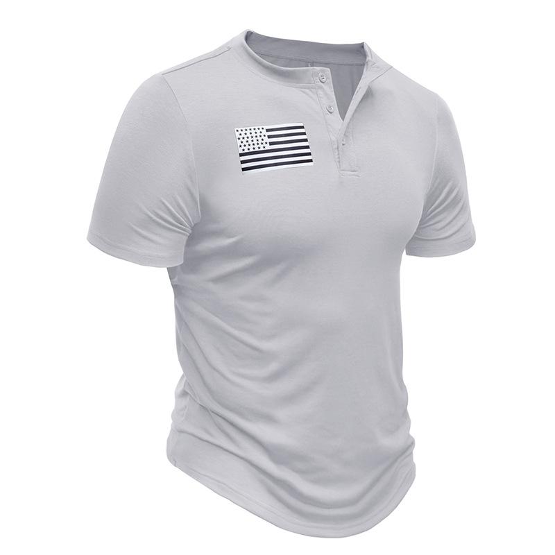 Men's Casual Button Short Sleeve Outdoor Sports T-Shirt 04854198X